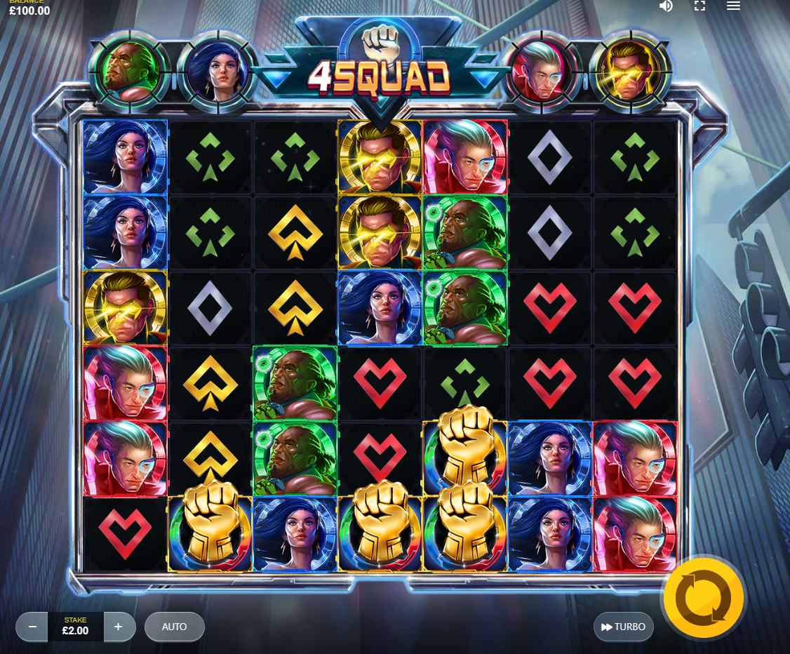 4 Squad — ein Spielautomat über Superhelden