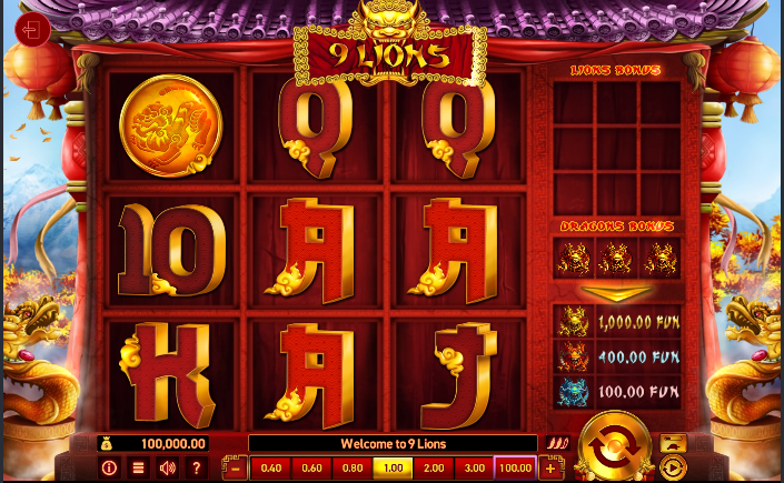 9 Lions Free Online Slot Game
