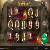 Age of Spartans slot machine with helmet, warriors, shield and swords